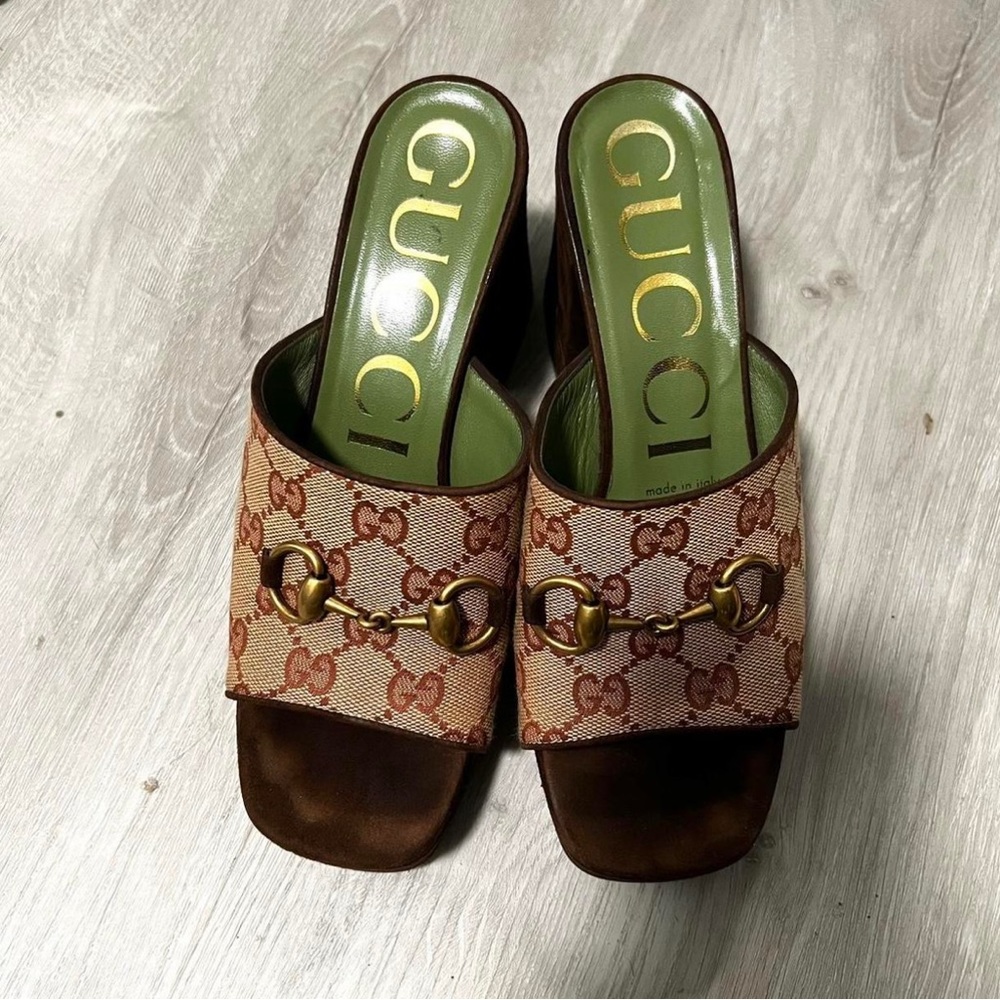 60mm Gucci “GG” mid-heel platform mules